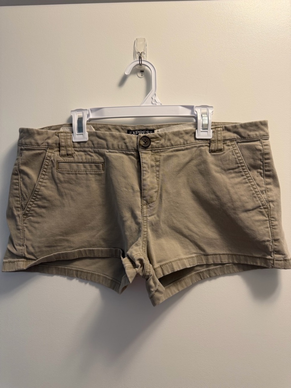 Express Beige Tan Cotton Chino Bermuda Shorts